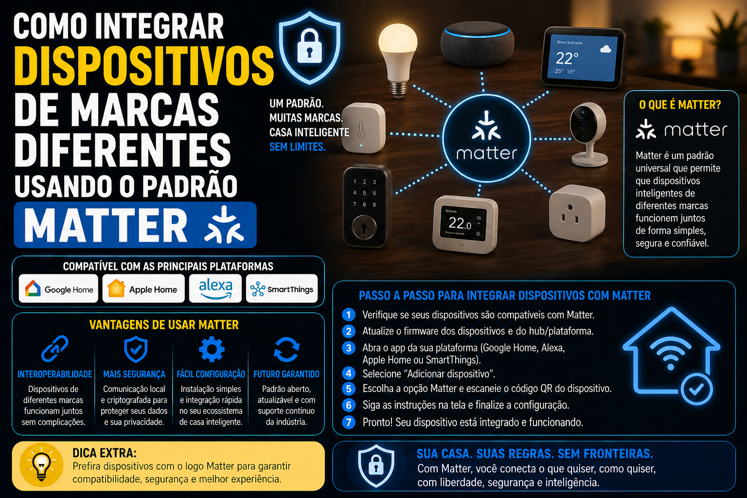 2. Como integrar dispositivos de marcas diferentes usando o padrão Matter.