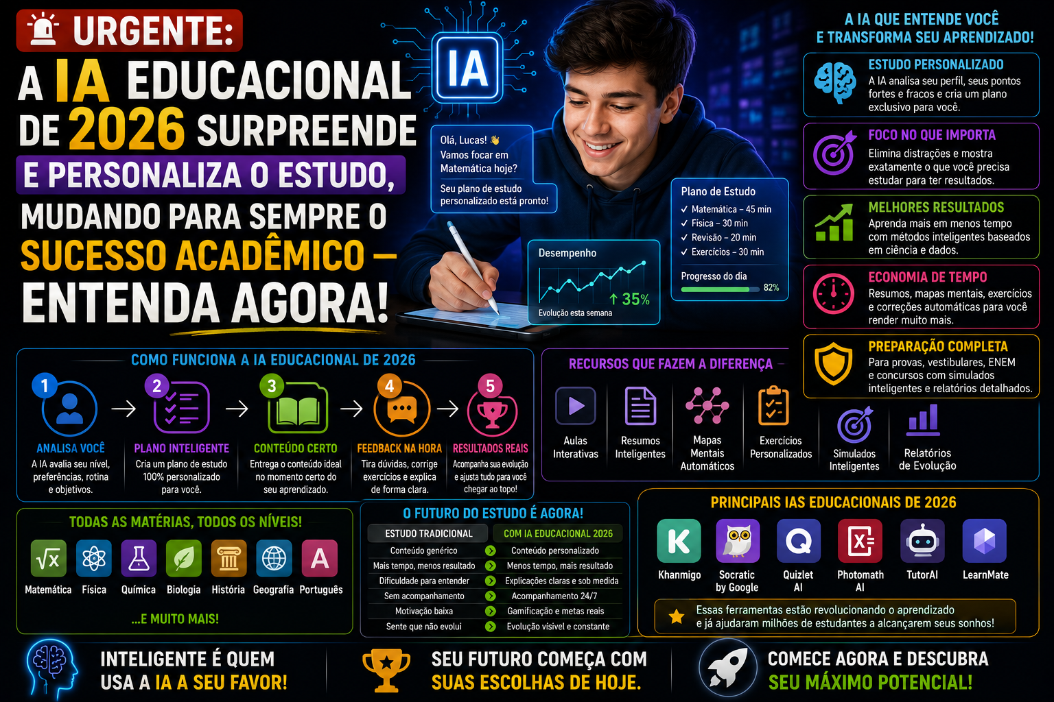 Urgente: A IA Educacional de 2026 Surpreende e Personaliza o Estudo, Mudando Para Sempre o Sucesso Acadêmico — Entenda Agora!
